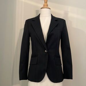 Zara Basic Black Pinstriped Blazer, S